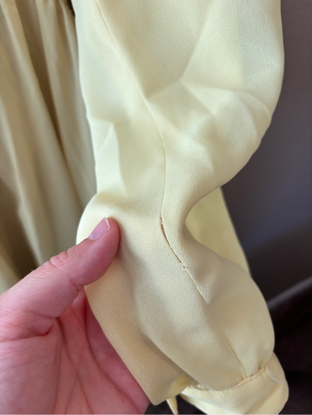 Yellow Ruffle Front Long Sleeve Dress - Picture 8 of 8
